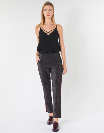 衣服 女士 多口袋裤子 Maison Scotch TAPERED LUREX PANTS WITH VELVET SIDE PANEL 灰色