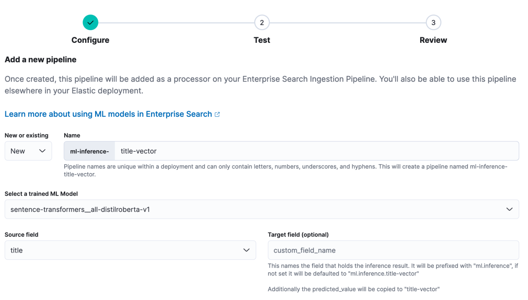 configure add a new pipeline