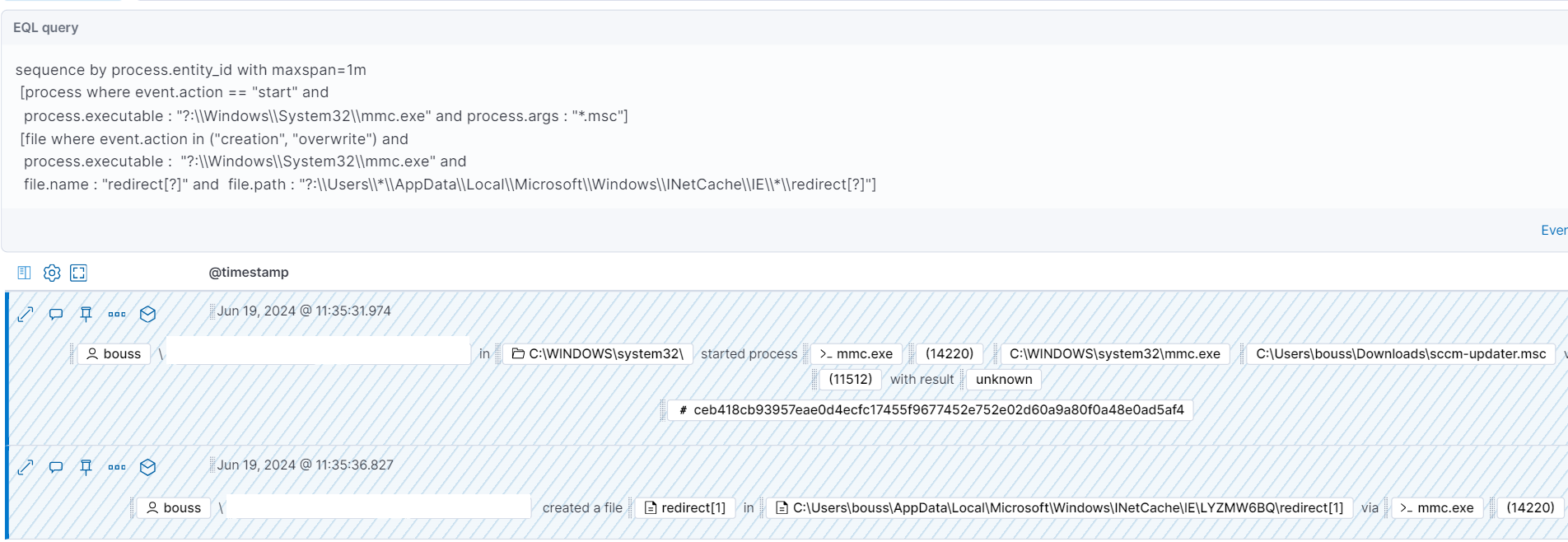 Timeline detecting redirect.html