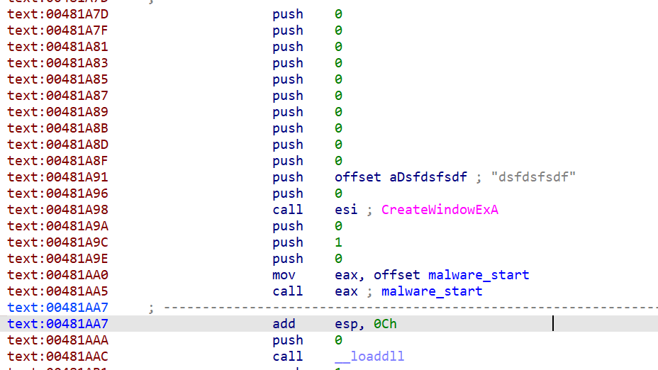 Entrypoint to malicious code