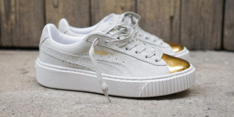 Puma Suede Platform Gold White featured