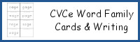 CVCe Word Family Cards and Writing