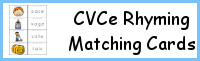 CVCe Word Family Rhyming Matching Cards