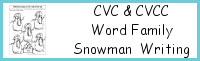 CVC & CVCC Word Family Snowman Writing