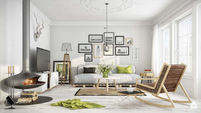 Scandinavian living room by Milan Stevanovic