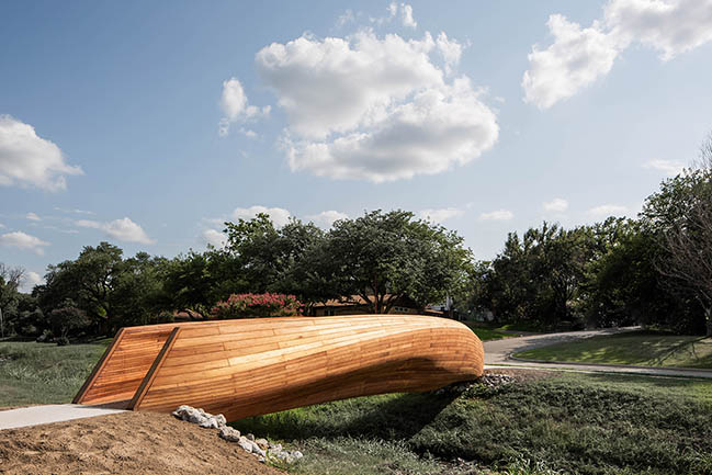 Drift: A timber-and-steel pedestrian bridge by Volkan Alkanoglu