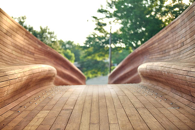 Drift: A timber-and-steel pedestrian bridge by Volkan Alkanoglu