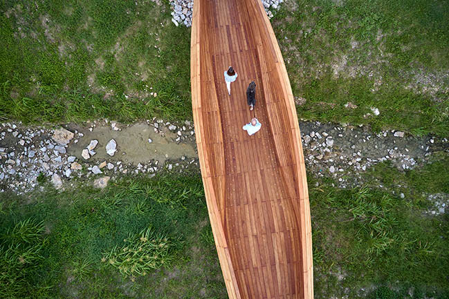 Drift: A timber-and-steel pedestrian bridge by Volkan Alkanoglu