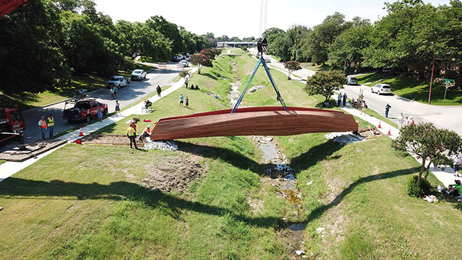 Drift: A timber-and-steel pedestrian bridge by Volkan Alkanoglu