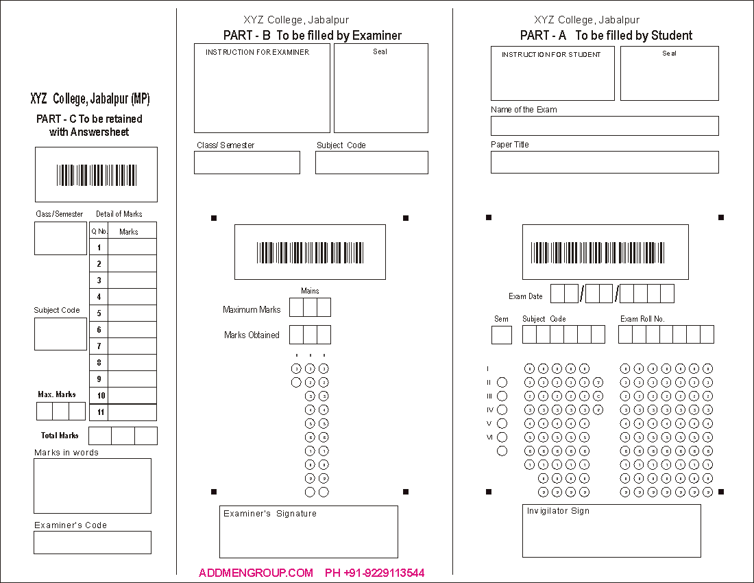 OMR Mark Sheet