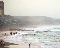 A section of Umhlanga Rocks' very popular beachfront. Sandy beaches complemented by warm water and perfect bathing conditions.