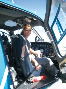 Desiree Horton takes a brief timeout from flying over California’s treacherous brushfires while reporting on breaking news for Channel KTLA in Los Angles.