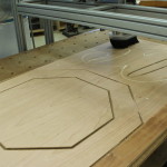 Plywood sign milled out on router