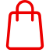 <p>Piktogramm eines Einkaufswagens - rot</p>
