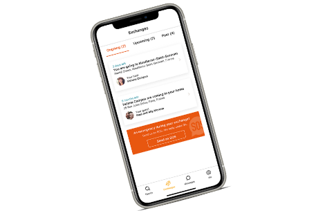 HomeExchange app manage your profile and your exchanges