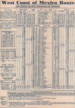 1937 Southern Pacific R.R. of Mexico Timetable