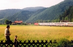 Deutsche Bahn Interigio Treinen mit DB E120 im Singersbach im Schwartzwald. Treinen nach Hausach und Karlsruhe. Deutsche Bahn Interigio Train to Hausach and Karlsruhe with DB E120