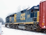 CSX 6921 backs toward the yard across Memphis Jct Road on R.J. Corman's Memphis Line 1/28/09