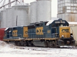 CSX 6921 and CSX 2222 work in snow between the yard and Memphis Jct Road 1/28/09