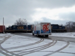 CSX 6921 works on building a train on the Memphis Jct Road Crossing 1/28/09