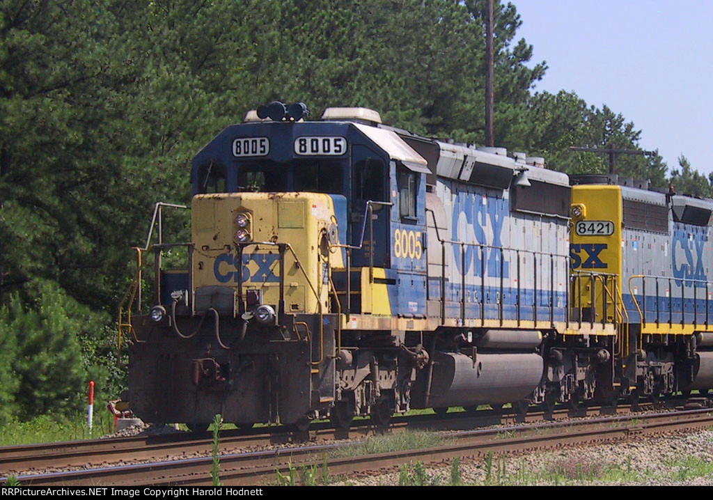 CSX 8005 is leaving Collier Yard