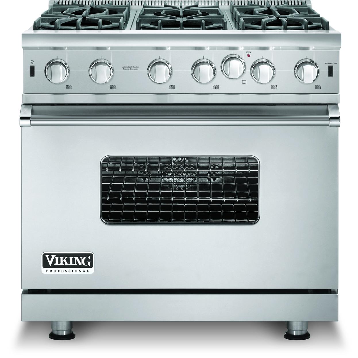 Viking VGIC536-6B 36-Inch Professional Series Natural Gas Range With 6 Burners - Stainless Steel