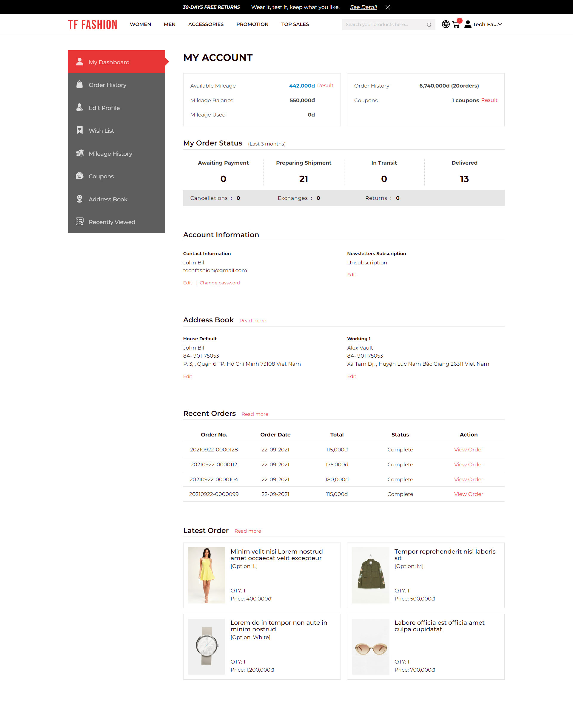 TF135 Fashion (Responsive Web)