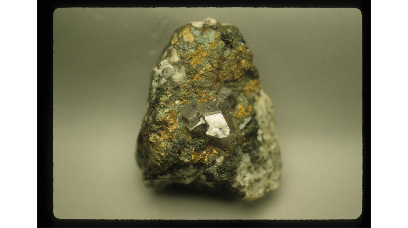 Image shows a sample of cobaltite