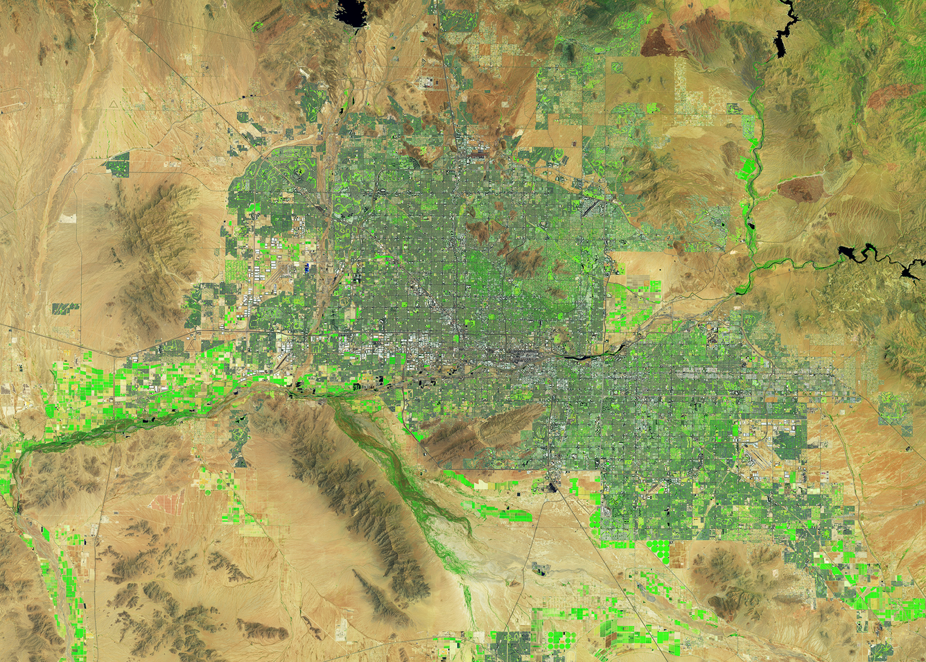 Landsat 9 image of the Phoenix Metropolitan Area - The Valley of the Sun