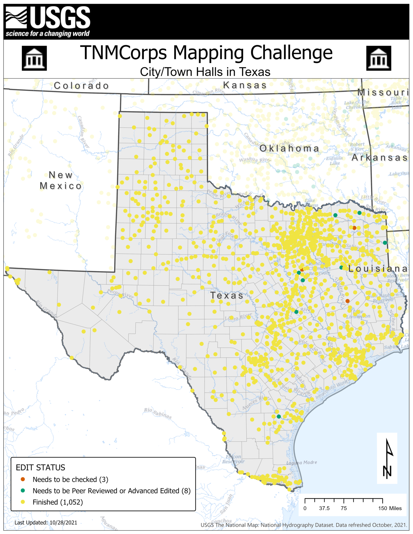 TNMCorps Mapping Challenge: City/Town Halls in TX