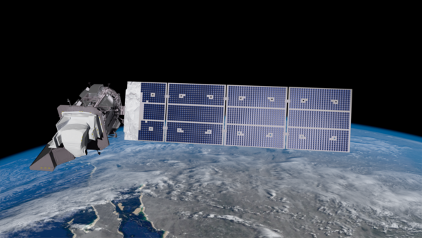 landsat 7 artist rendering over earth