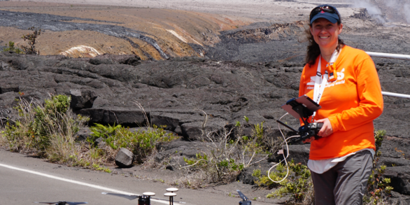 UAS pilot prepares to fly a multigas survey at Kīlauea Volcano 