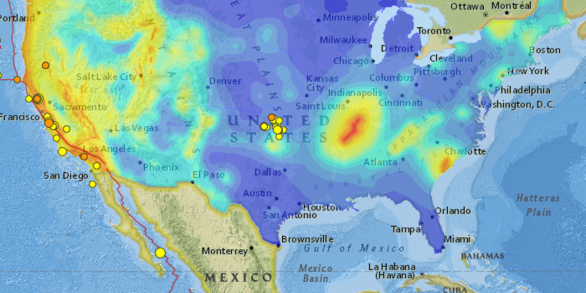 Screen shot of earthquake mapper.