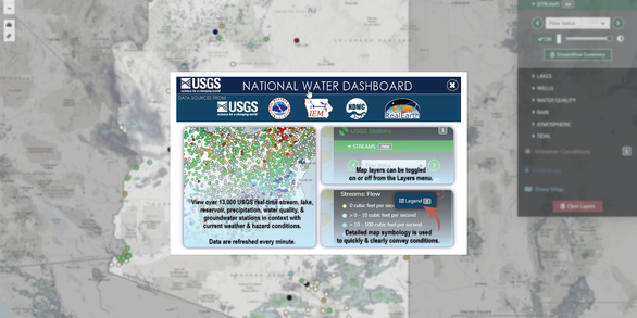 Screenshot of USGS National Water Dashboard