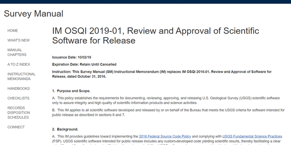 Screencapture of Software Release Instructional Memo