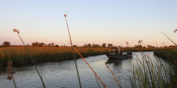 research boat on delta