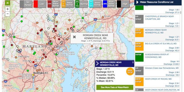 MD Surface Water Conditions Screenshot