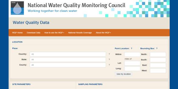 Screenshot of the Water Quality Portal