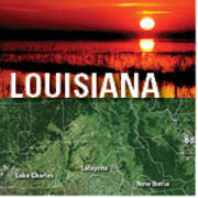 two landscapes with Louisiana written across