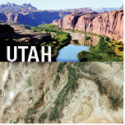 two landscapes with Utah written across