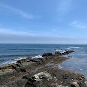 Sunny day at Bailey's Beach in Newport, Rhode Island