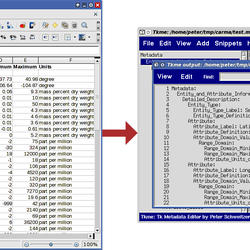 CSV of data dictionary used to create structured metadata record