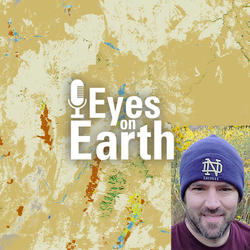 color image of Jon Dewitz with the graphic for the USGS EROS podcast Eyes On Earth