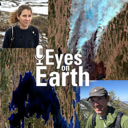 Ellen Whitman and Rob Skakun of Natural Resources Canada with the graphic for the USGS EROS podcast "Eyes on Earth"