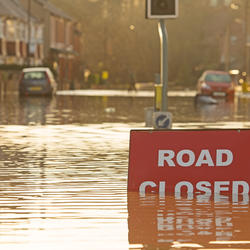 Flooded roadway