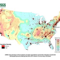 Population Exposed to Potentially Damaging Earthquake Groundshaking