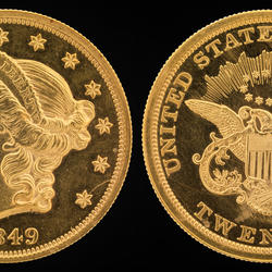 Image shows the front and back of a Liberty Head Dollar Coin