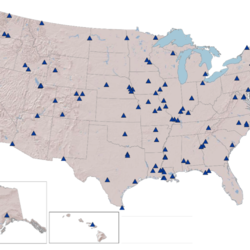 Map of current USGS National Water Quality Network sites in the United States