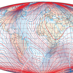 Chart showing the Earth’s magnetic field