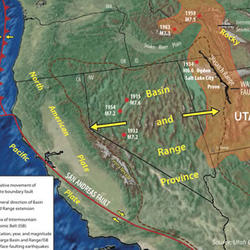 The Wasatch fault is located in central Utah and southeast Idaho, along the eastern edge of the Basin and Range Province.